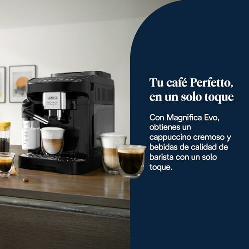 Cafetera espresso DeLonghi Magnifica Evo en una cocina moderna.
