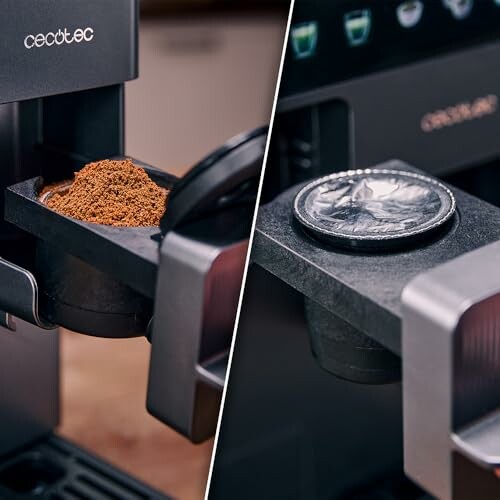 Comparación de filtro de café con café molido y monodosis.