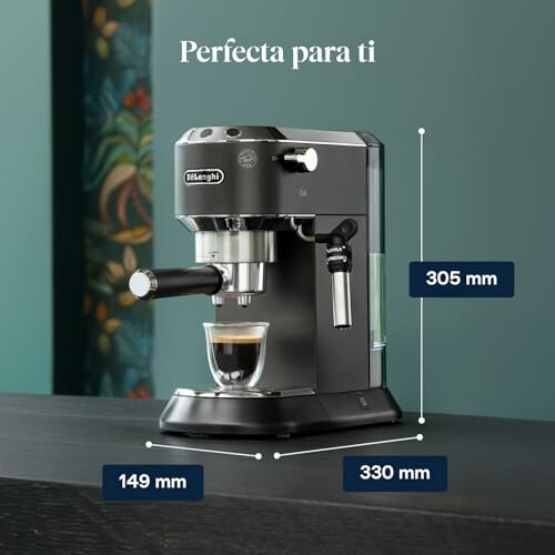 Máquina de espresso DeLonghi con dimensiones