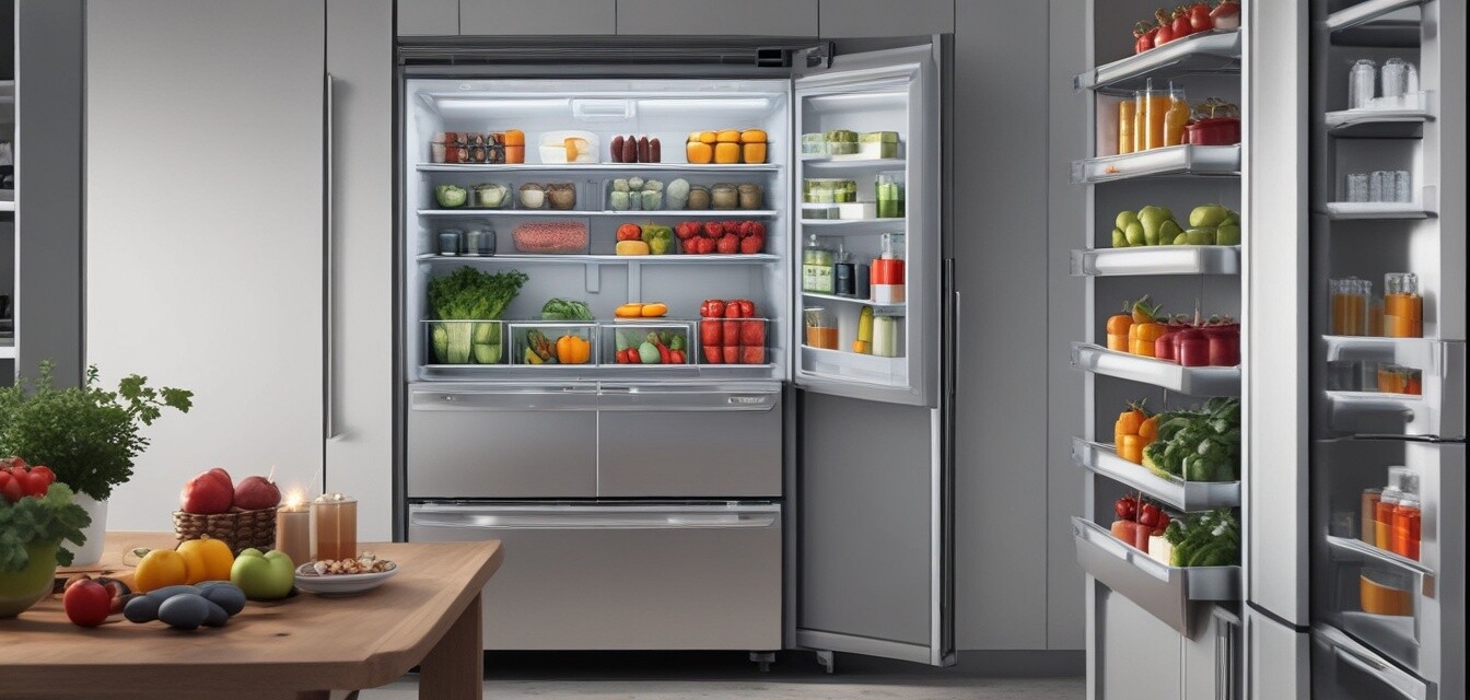 Refrigerador moderno y organizado