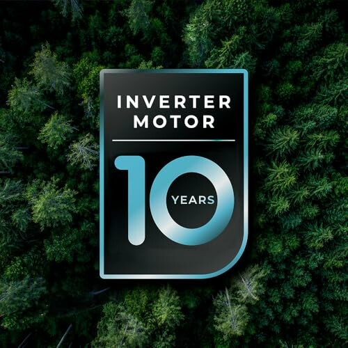Logotipo de motor inversor con fondo de bosque.