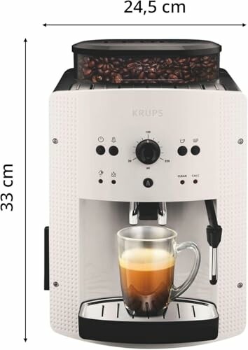 Máquina de café Krups con medidas de 24,5 x 33 cm